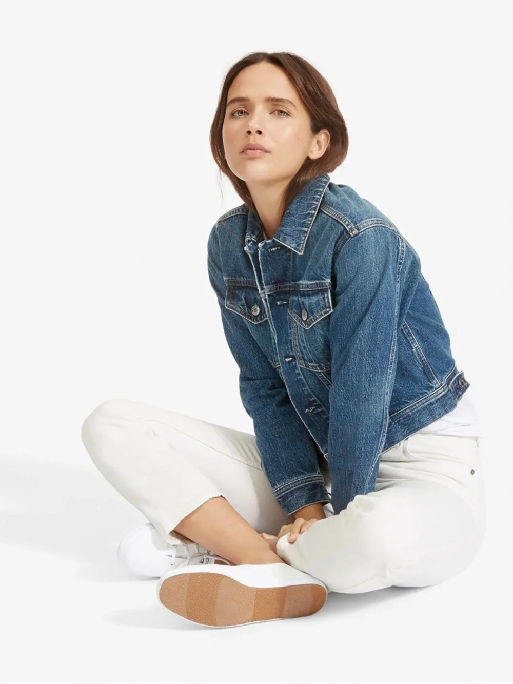 Everlane Cropped Denim Spring Jacket - Picture 3 of 9